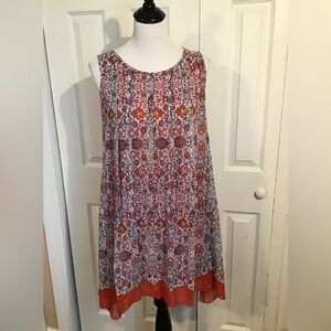 Max Studio Womens Multicolor Floral Sleeveless Fit & Flare Dress Size Medium